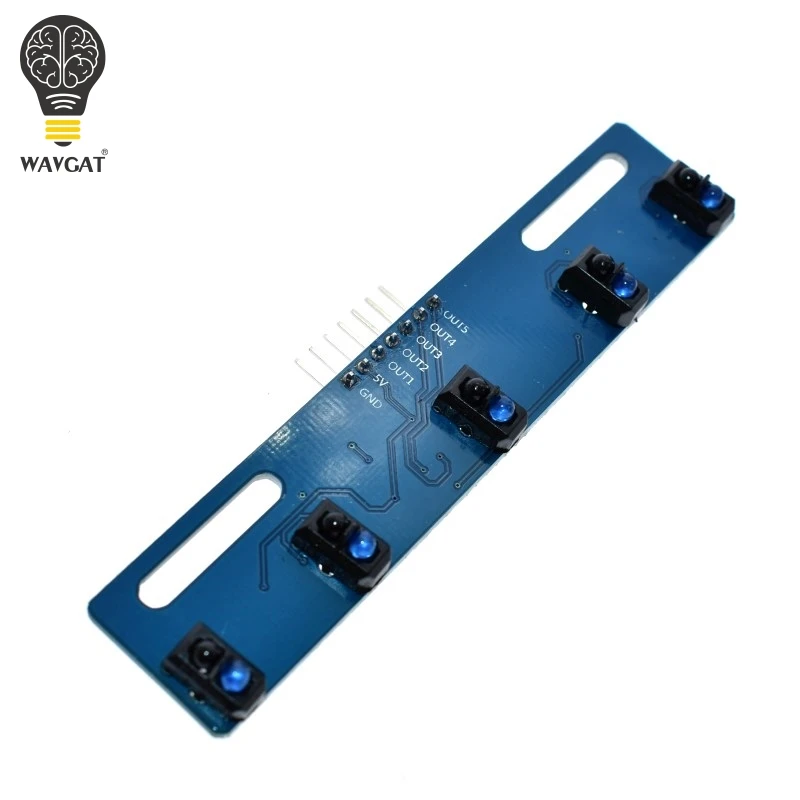 WAVGAT 5 Channel Infrared Reflective Sensor TCRT5000 IR Photoelectric Switch Barrier Line Track Module Obstacle Avoidance Sensor