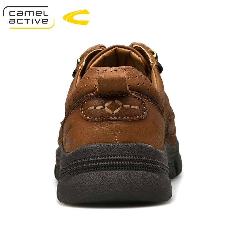 Camel Active New Mens Genuine Leather Oxfords Spring Autumn Waterproof Moccasins Lace-Up Men Casual Shoes Outdoors Man Shoes