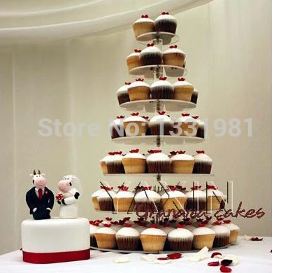 

Wedding paper cups acrylic display circular wedding festival double sugar cake tier 7 party acrylic cupcake stand