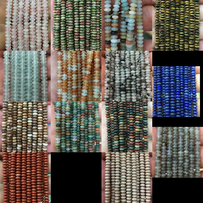 

2x4mm Labradorite Amazonite Jaspe Carnelian Tiger's Eye Aventurine Carnelian Lapis Lazuli Abacus Art Loose Beads 15" WB582b