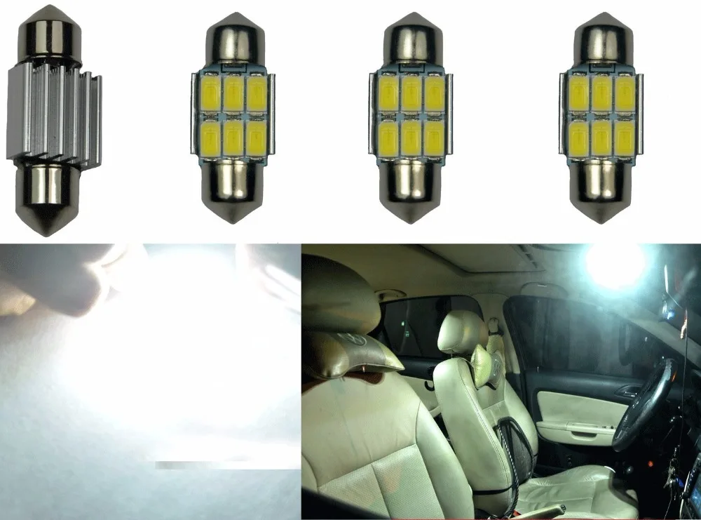 10x C5w led 31mm 5630 SMD 6 LED Ampoule Lampe Dome Festoon C5w Led anti erreur DC 12V Blanc Voiture