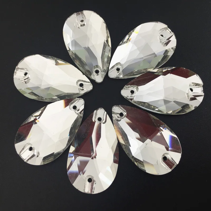 3230 قطرة كريستال AB/واضح الراين خياطة الدمعة بلورات الزجاج الأحجار خياطة على حجر الراين 7x12 11x18 13x22 13x18 17x28mm #4