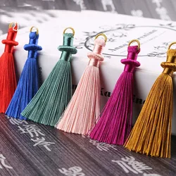 Mibrow 5pcs/lot 8cm Long Multicolor Cotton Silk Tassel Cords for Earrings Charm Pendant Satin Tassel Jewelry Making Findings