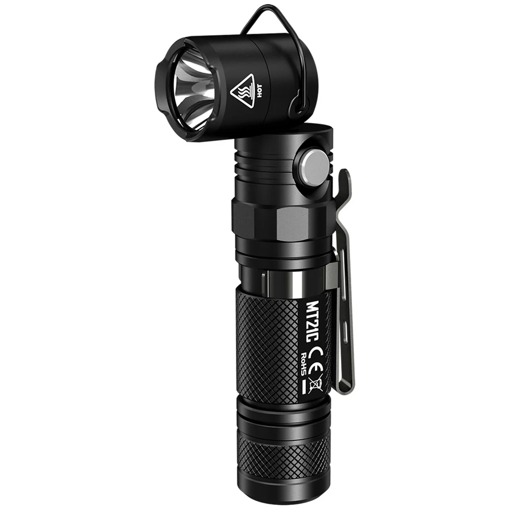 Imagem -04 - Nitecore Lanterna Led Multifuncional Mt21c Mais 18650 Bateria 90 Graus Ajustável Portátil Uso Externo Tocha Edc de Diecast