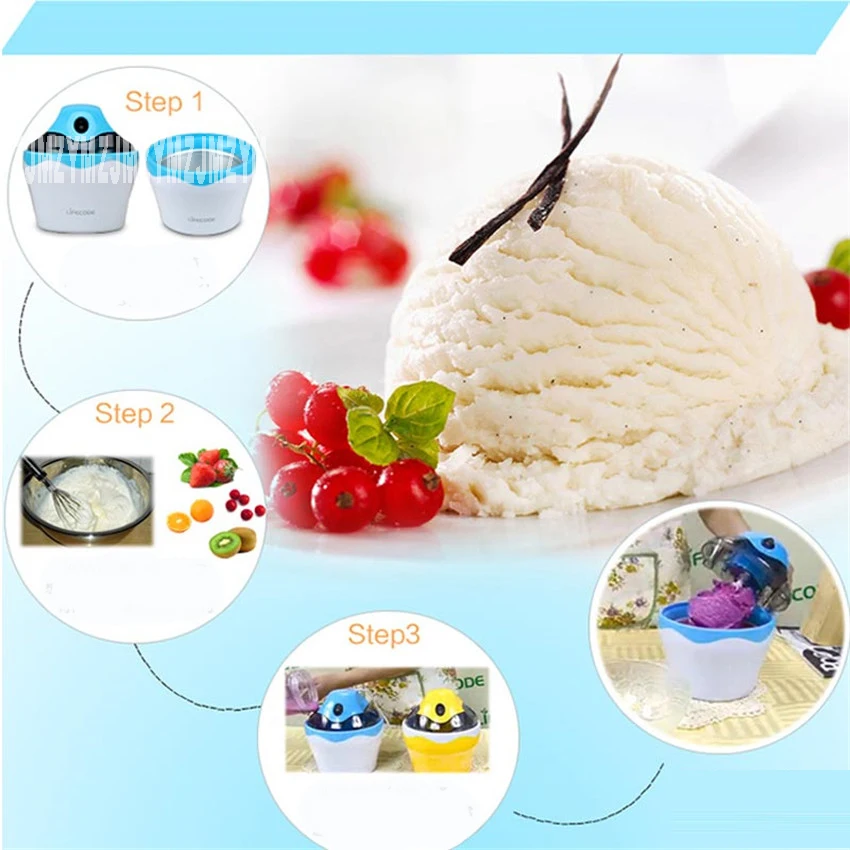 SU-583 Family Fully Automatic Ice Cream Machine Self Made Fruit Ice  Cream Machine ABS shell DIY soft and hard ice cream machine