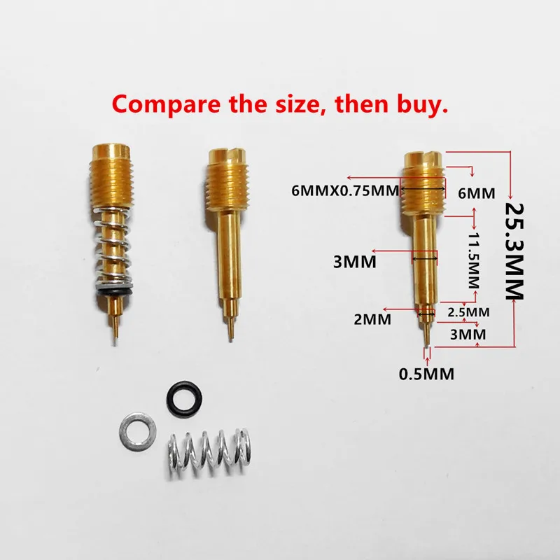 (2PCS fuel ratio adjusting screw)Motorcycle carburetor the carb air screw For Magician XG250 TK100 Fuel Screws