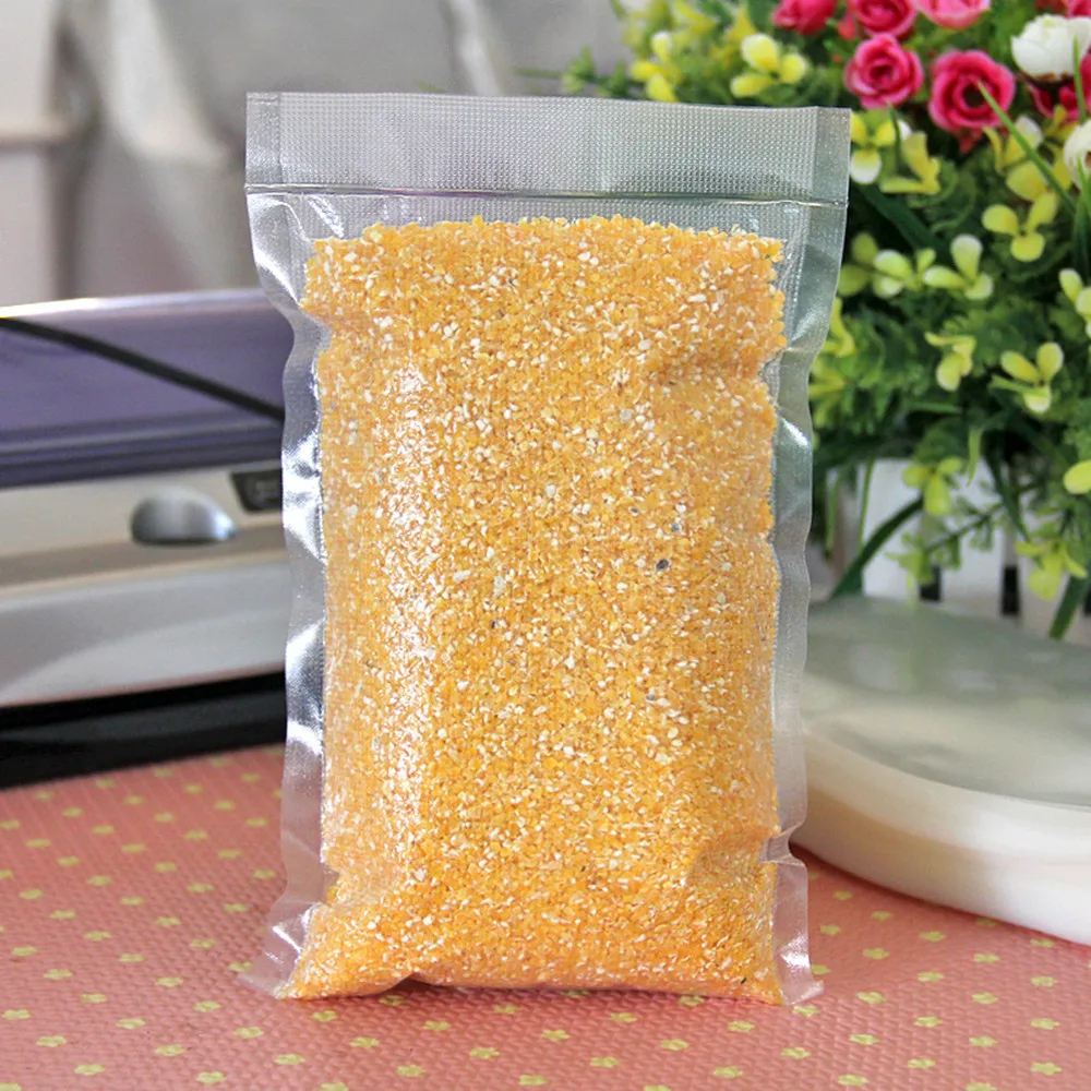 12 Size 100Pcs/Lot Open Top Vacuum Plastic Pouch For Vegetables Bean Heat Seal Embossed PE Bag