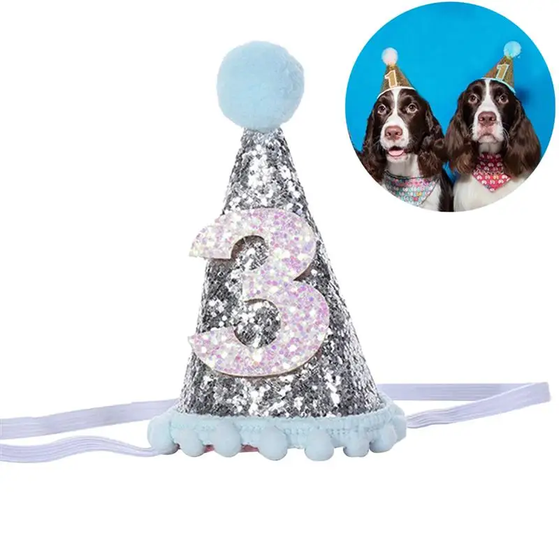 Shiny Dog Birthday Hat Decorative Dog Hat Pet Headband Pet Headwear for Dogs Cats