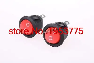 100 Pcs 3 Pin Black Red Button On/OFF Round Rocker Switch AC 6A/125V 3A/250V