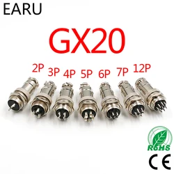 Conector de aviación GX20, conector Circular de 2, 3, 4, 5, 6, 7, 8, 9, 10, 12, 13, 14, 15 Pines, M19, Cable macho y hembra de 19mm, 1 Juego