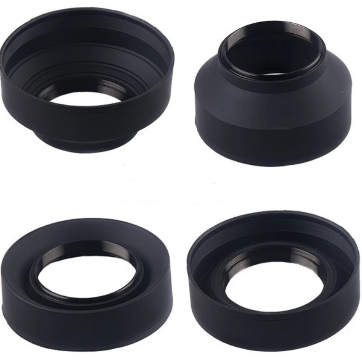 3 stage Foldable rubber lens hood camera lens hood  49/52/55/58/62/67/72/77mm for canon nikon sony 550d 600d 700d d5100 d3200 d3