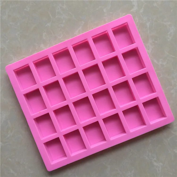 Creative 24 Cups Silicone Chocolate Mould Square Shape Cake Chocolate Mold Silicone Ice Trays Mold For Cake Baking Tools E893