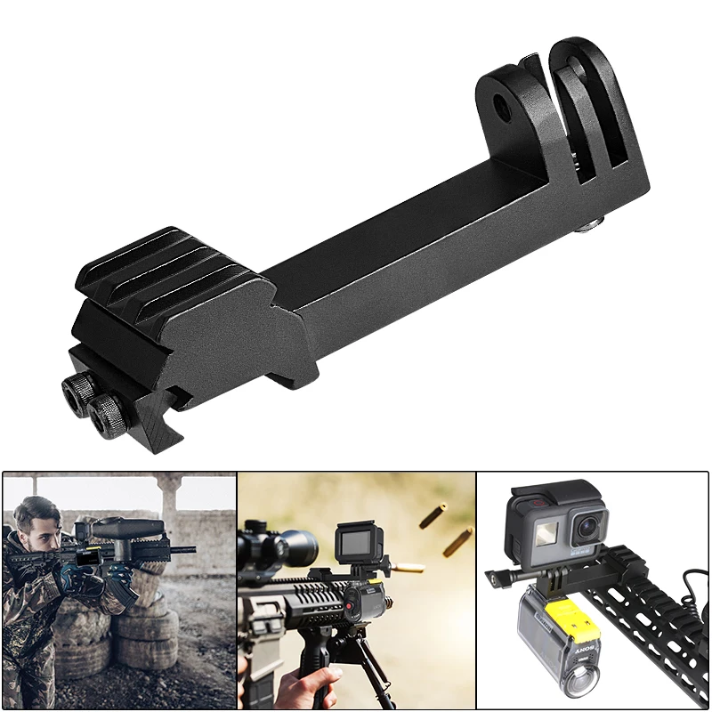 Picatinny Rail Mount Adapter Kit Action Camera Side Gun Mount for Gopro SJCAM Pistol Airsoft Helmet Rail Plug Gear