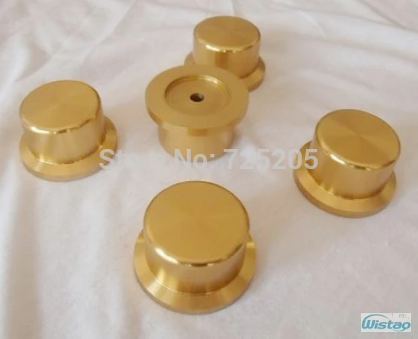 IWISTAO Solid Potentiometer Knob Straw Hat Whole Aluminum HIFI Amplifier Outer Diameter 44 High25mm ID6mm Gold DIY