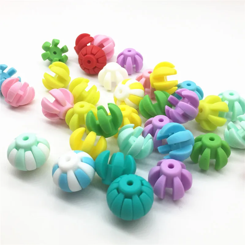 

Chengkai 100pcs BPA Free Loose Silicone Lantern Beads DIY Food Grade Baby Pacifier Dummy Teething Toy Accessories Beads