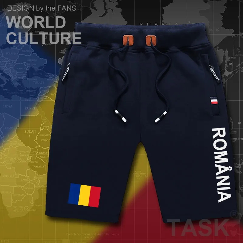 Romania Romanian ROU mens shorts beach man men's board shorts flag workout zipper pocket sweat bodybuilding 2017 cotton brand