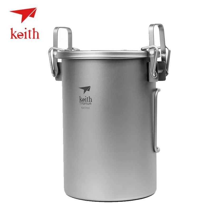 Keith 0.9L Folding Titanium Cooker Pots Outdoor Camping Hiking Travel Picnic Ultralight Rise Drum Water Cookware Cooking Pot