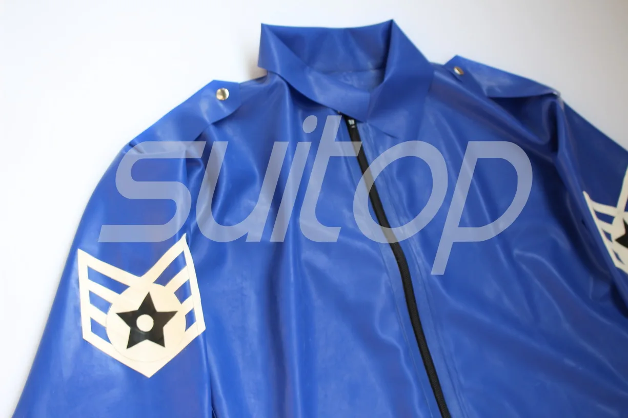 Traje de cuerpo de látex para hombre, uniforme militar, conjuntos de cosplay