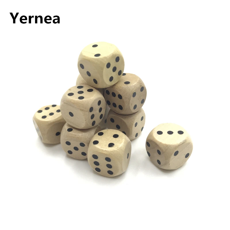 

Yerner 6Pcs 12mm Drinking Wooden Dice Rounded Corner Woodiness Point Dice Natural Wood Material Children Teaching Dice Wholesale