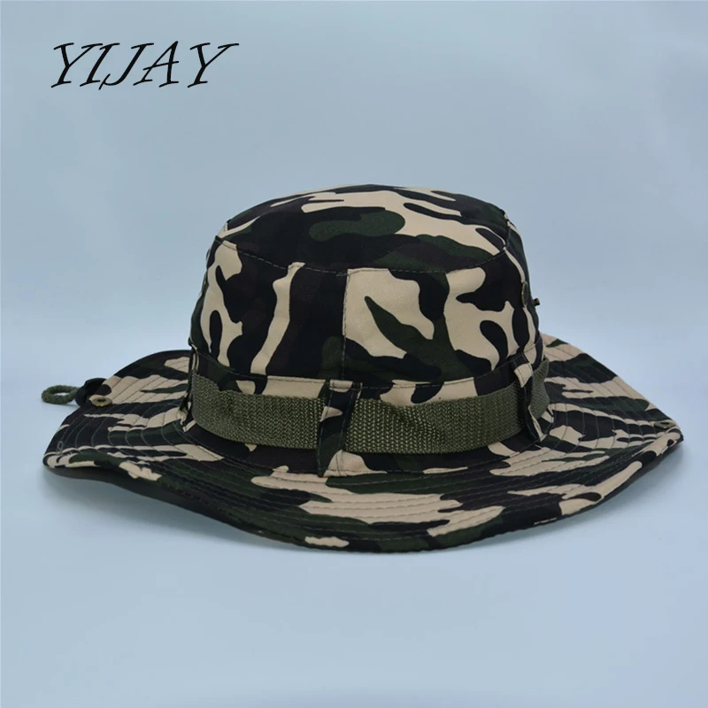 Outdoor sports men & women's fishing hat camouflage bucket hat fisherman camo ripstop jungle bush hats boonie wide brim sun caps