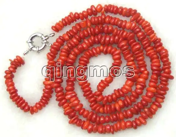 

Qingmos 8-10mm Baroque Natural Red Coral Necklace for Women Jewelry Stone Necklace Long Necklace 32" nec5809