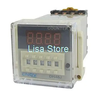 

DH48JA 1-999900 Panel Mount Digital Counter Relay w Base AC/DC 36V 50/60Hz