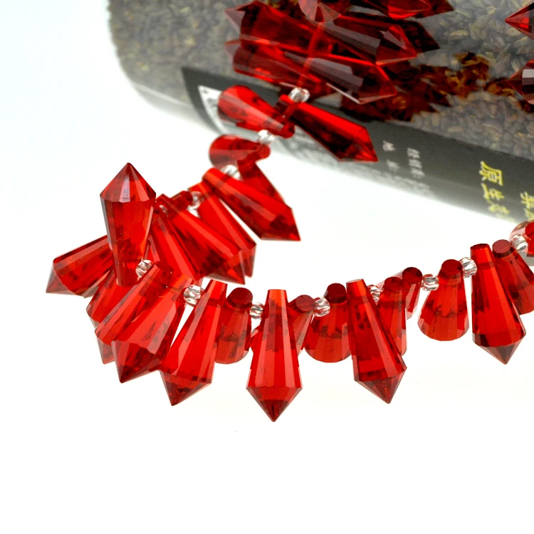 

New !50pcs/lot Red Color Waterdrop Crystal Glass beads 8x20mm Jewelry DIY Crystal Beads Free Shipping