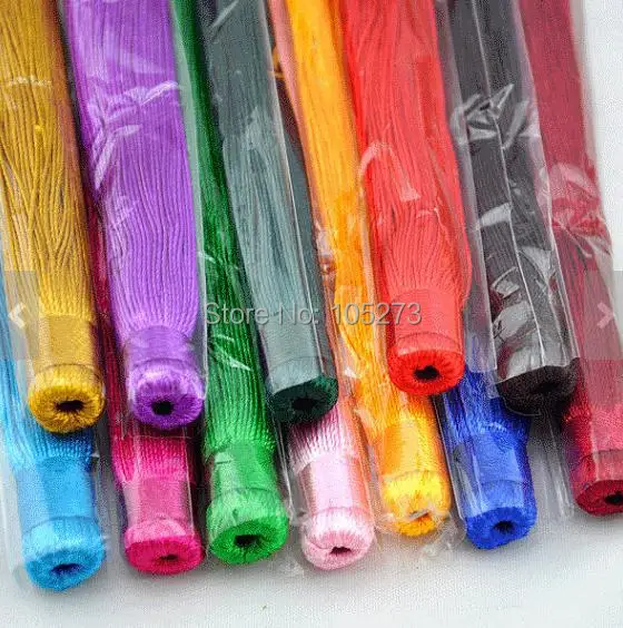 

Newest Top Quality DIY Jewelry Findings,6pcs - Handmade Silk Tassel Satin Bohemian,Tassel Supplies,Large And Thick Silk 11X120MM