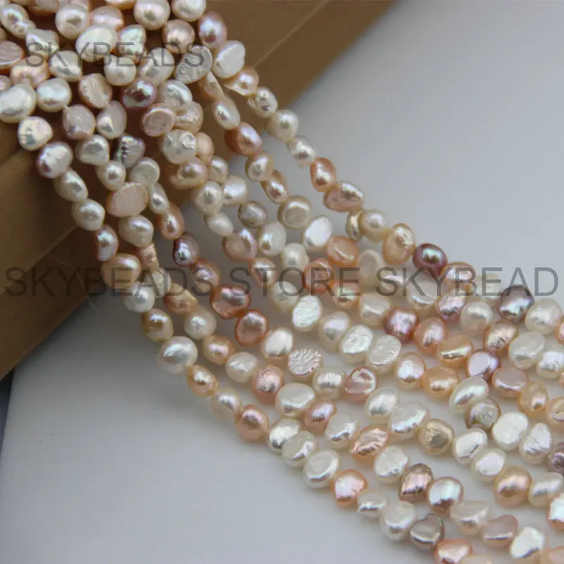 

Baroque Pearl Beads for Jewelry Making Mixed Color Natural Freshwater Pearls Freedom Irregular Shape 5-6mm Bead Strand Wholesale