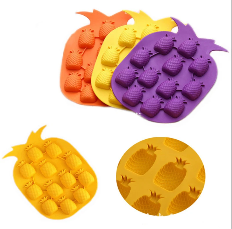 200pcs Pineapple Shaped Ice Maker Ice Cube Freeze Mold Bar Party Drink Ice Tray Ice Mould Random color