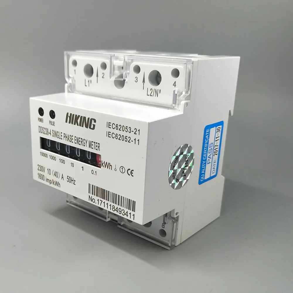 10 (40) un 230V 50Hz Monofase Guida Din Kwh Watt Ora Din-Rail Contatore di Energia Del Motore Passo Impulso registrati Dispaly