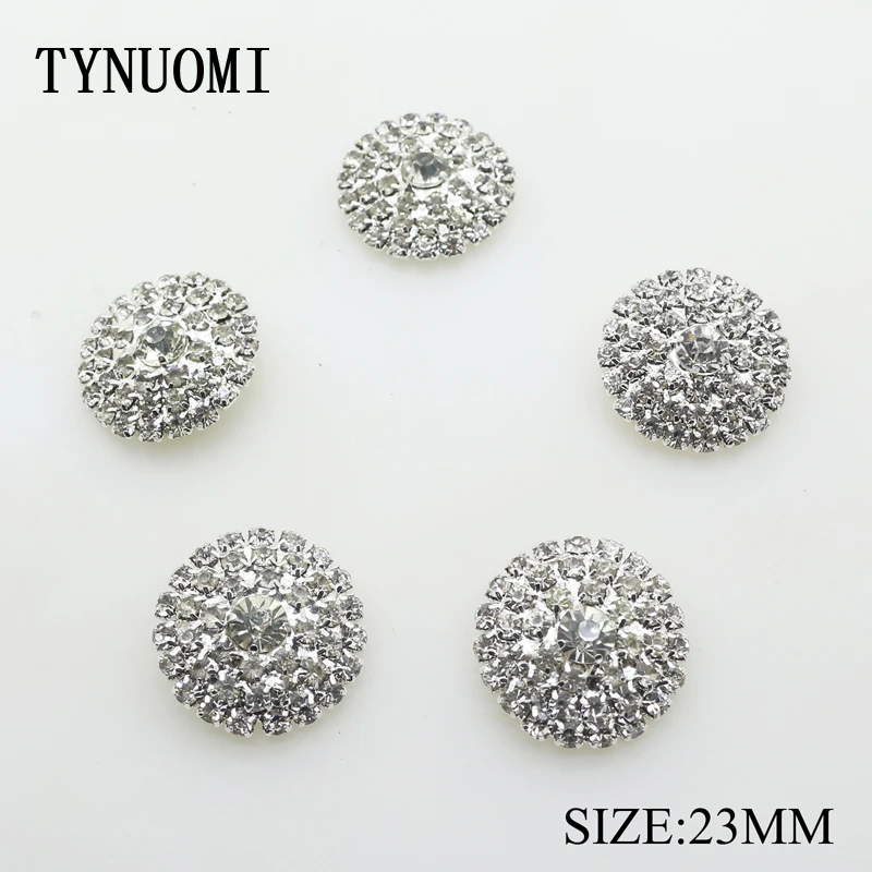 TYNUOMI 10pcs / lot23MM Rhinestone Button Clothing Sewing Decorative Button DIY Craft Decoration Materials Sale Price