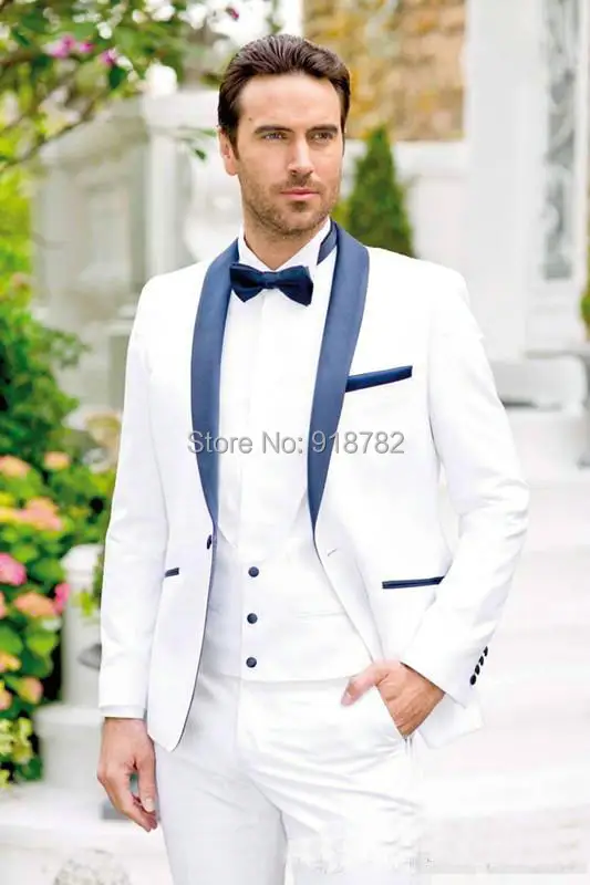 

Latest Coat Pant Designs Terno Slim Fit Mens White Tuxedo Groom Prom Suits For Men Wedding Best Man Blazer (Coat+Pants+Vest+Bow)