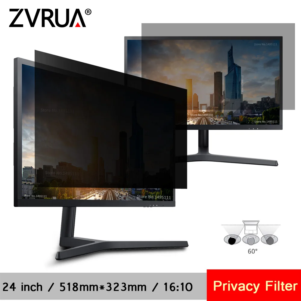 24 inch (518mm*323mm) Privacy Filter Anti-Glare LCD Screen Protective film For 16:10 Widescreen Computer Notebook PC Monitors