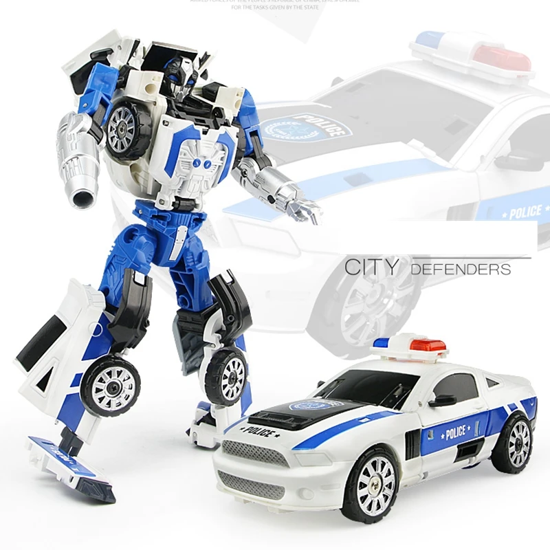 Police car Transformation  Alloy Deformation Robot 2 In 1  Car Model  Vehicle Boys Toys Gift