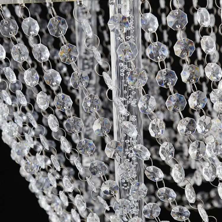 164 Feet/lot Clear Acrylic Crystal Octagonal Bead Curtain Garland Strands DIY Craft Hanging Ornament for Wedding Party Supplies