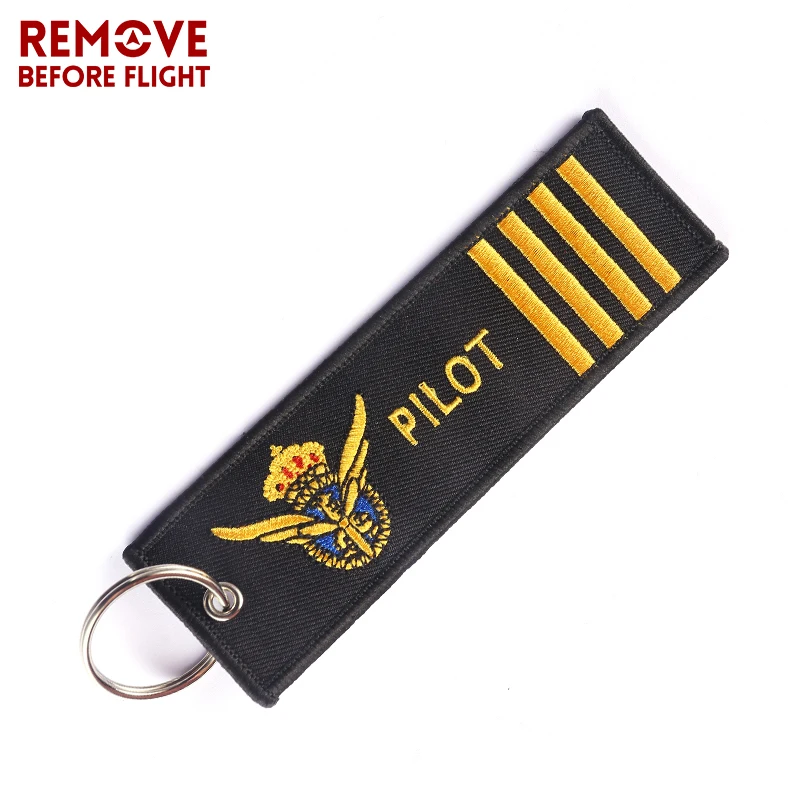 3 PCS/LOT Pilot Key Chain for Aviation Gifts Motorcycle Key Chains Embroidery Key Fob Fashionable Remove Before Flight Keychain