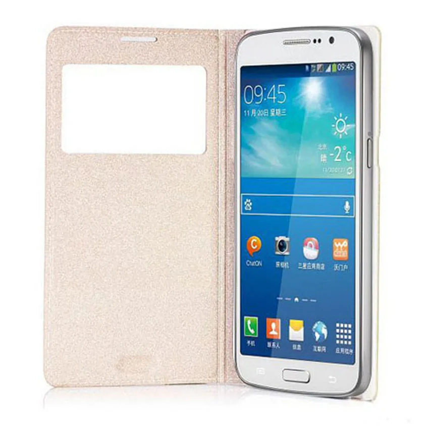 Leather Flip Cover Smart View Case For Samsung Galaxy S4 S 4 Mini GT I9190 I9195 I9192 GT-I9190 GT-I9505 GT-I9500 Phone Case