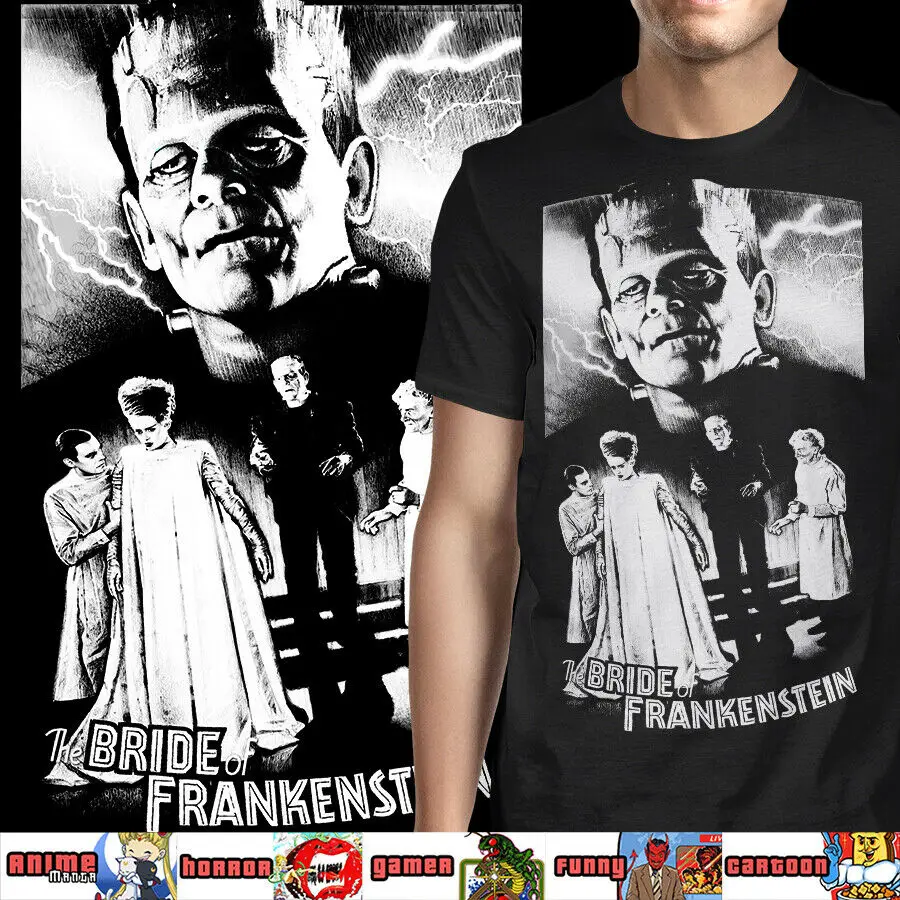 

Bride of Frankenstein Universal Classic Horror 2019 Hot Sale Super Fashion Summer Fashion Funny Print Create Your Own T Shirt