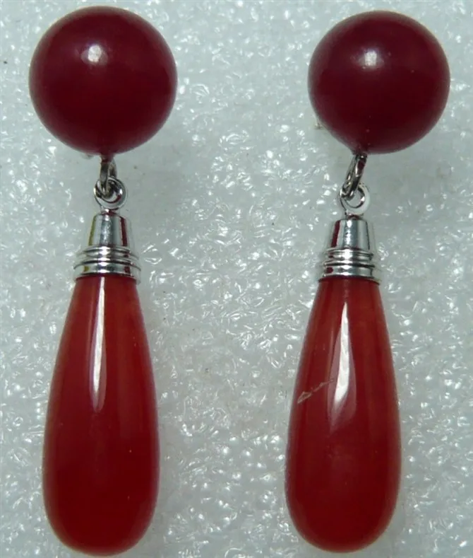 2 choices wholesale green/red bead and drop stone fashon earrings 5.29