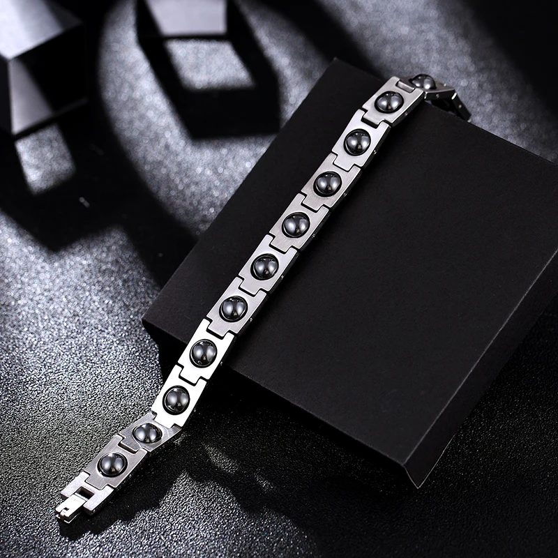 Simplicity men and women\'s Health Magnetic Bracelet Titanium Stainless Steel Treatment Magnet Bracelet Lover Birthday Gift 2020