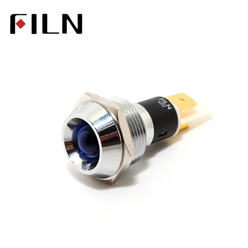 12v 24v 110v 220v 16mm panle LED indicator signal light with 6.3mm faston high brightness