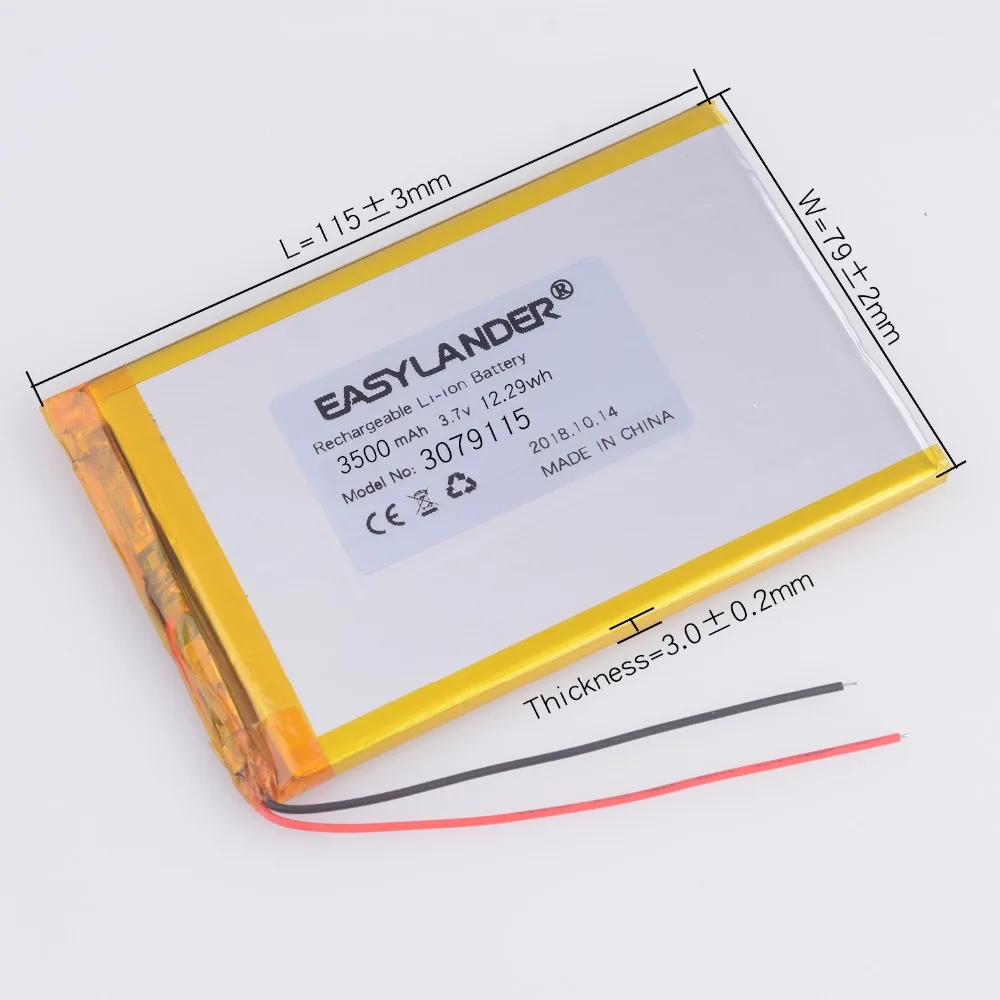 3500 mah بطارية الكمبيوتر اللوحي ليثيوم بوليمر ليثيوم بو بطارية ليثيوم أيون قابلة للشحن 3079115 3.7 فولت لبريستيجيو MultiPad PMP3077C