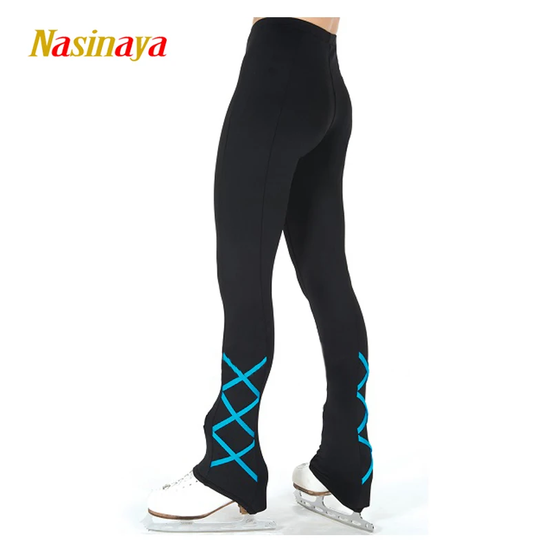 Pantalones de Patinaje artístico para mujer, ropa de rendimiento de gimnasia artística, cálida, negra y roja