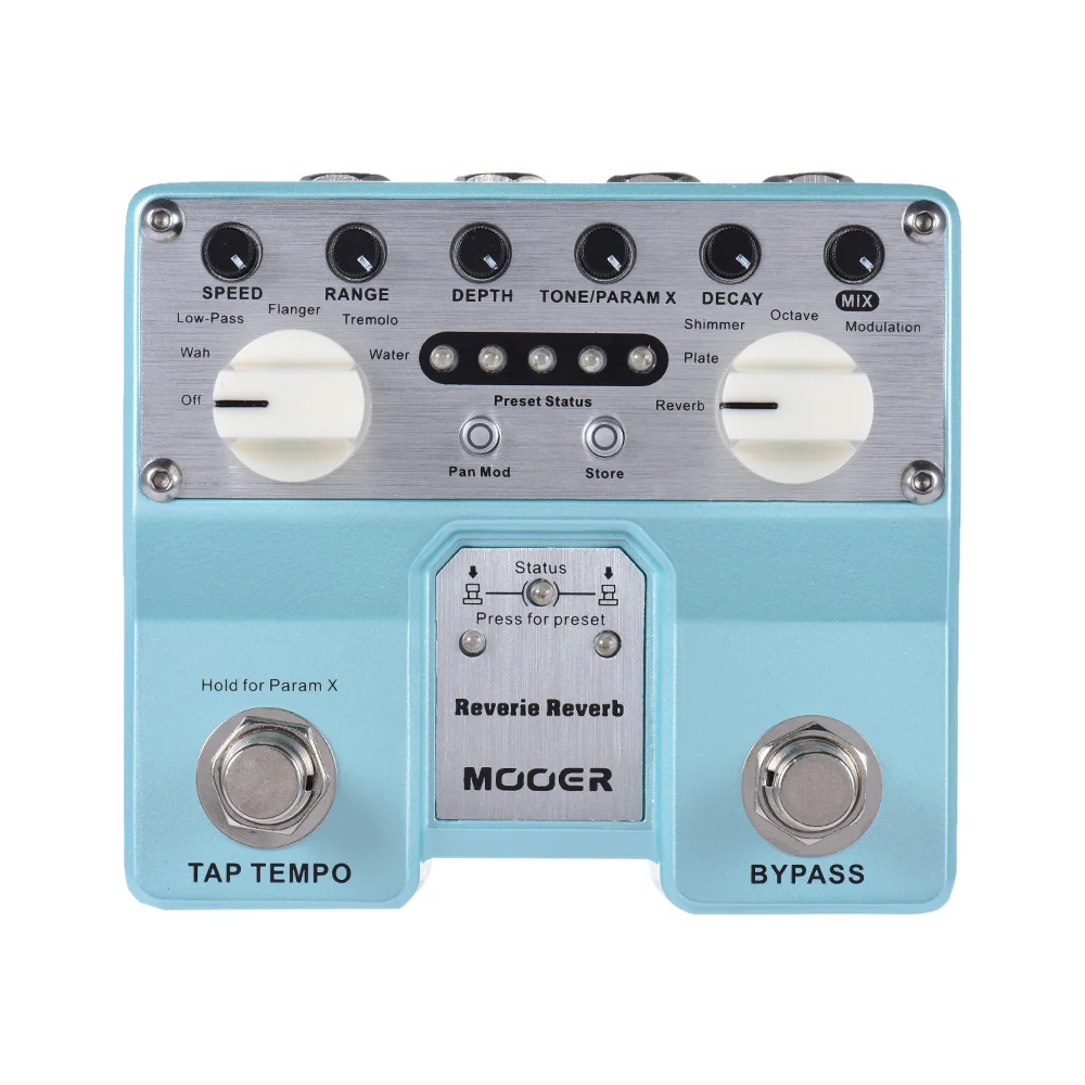 MOOER Reverie Reverb Guitar Effect Pedal 5 Reverberation Modes 5 Enhancing Effects with Two Footswitch