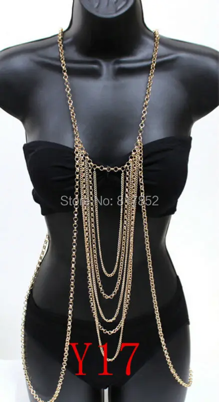 FASHION Y01-Y20 WOMEN Gold colour CHAINS Chains ROCK WOMEN HARNESS Chains JEWELRY 2 COLORS