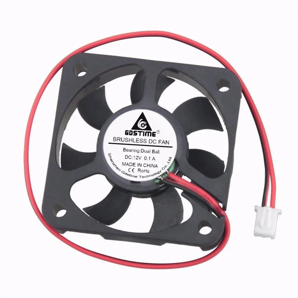 

5 pcs Gdstime Ball Bearing 12V DC Brushless PC Case Cooling Fan 50mm x 10mm 5cm 5010 50x50x10mm Small Radiator 2Pin 5010