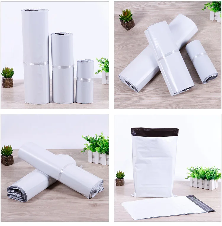 Milk White Poly Mailer Adhesive Envelope Bags Bolsa Courier Express Bag Plastic Milk White Gift Packaging Mailer Bag