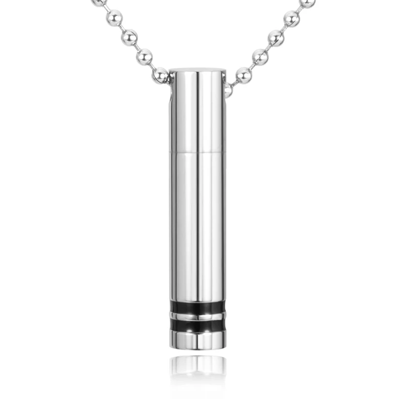 Free chain men pendant Stainless steel pendant with black enamel