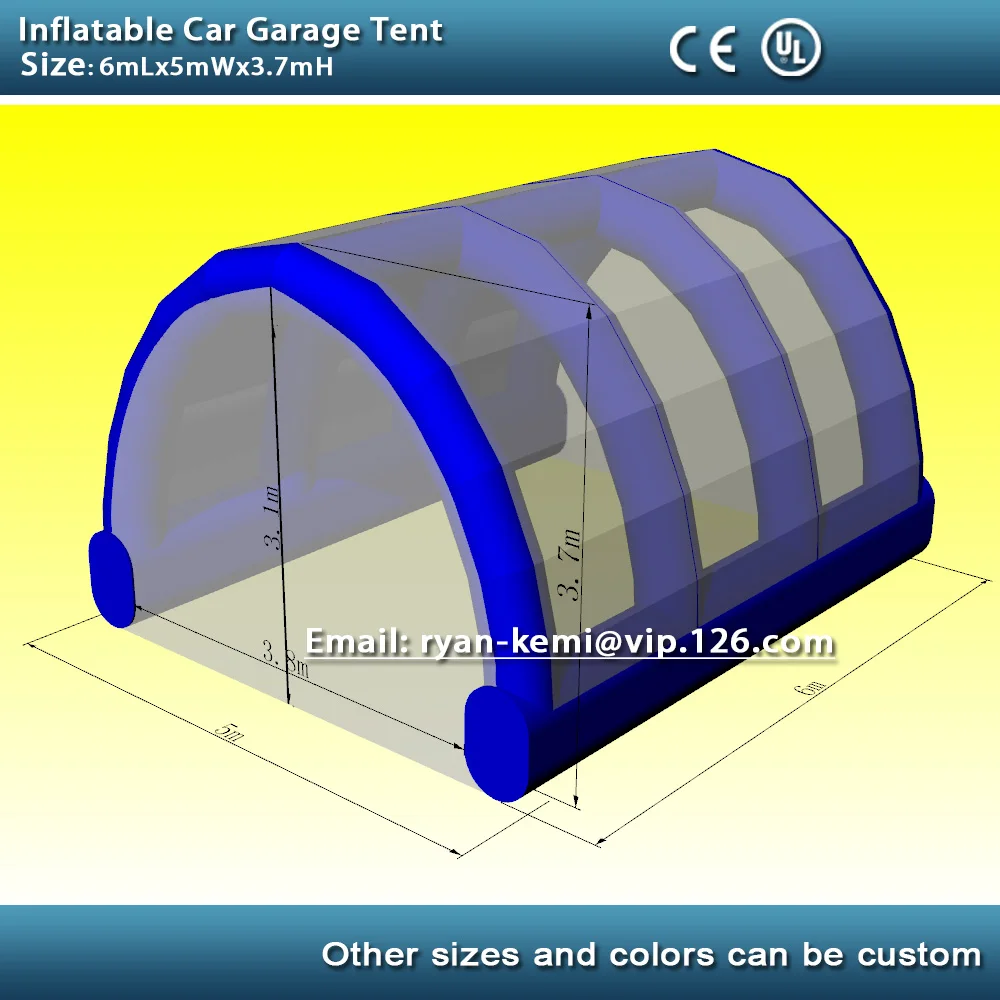 공기 주입식 자동차 차고 텐트 커버, 휴대용 공기 주입식 차량 텐트 공기 터널 텐트 야외 풍선 천막 송풍기 포함